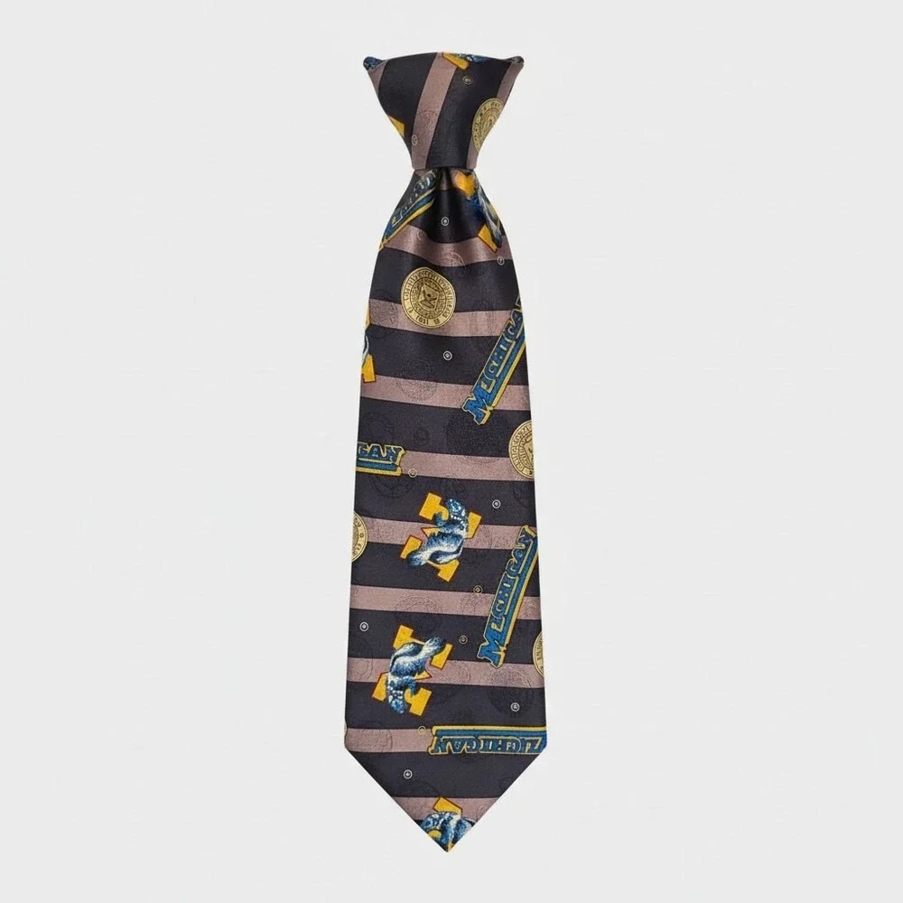 Wembley University of Michigan Wolverines Silk‎ Maize Blue Necktie Collegiate
